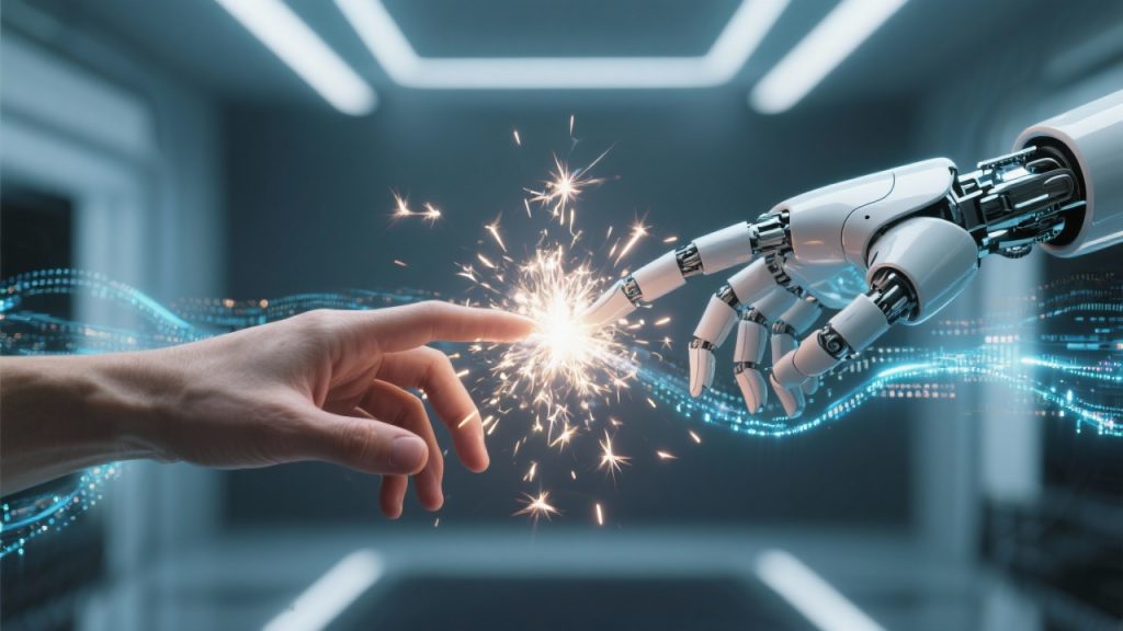 망토를 입고 사이버 보안과 디지털 리터러시를 상징하는 도구를 들고 있는 다양한 청소년 그룹